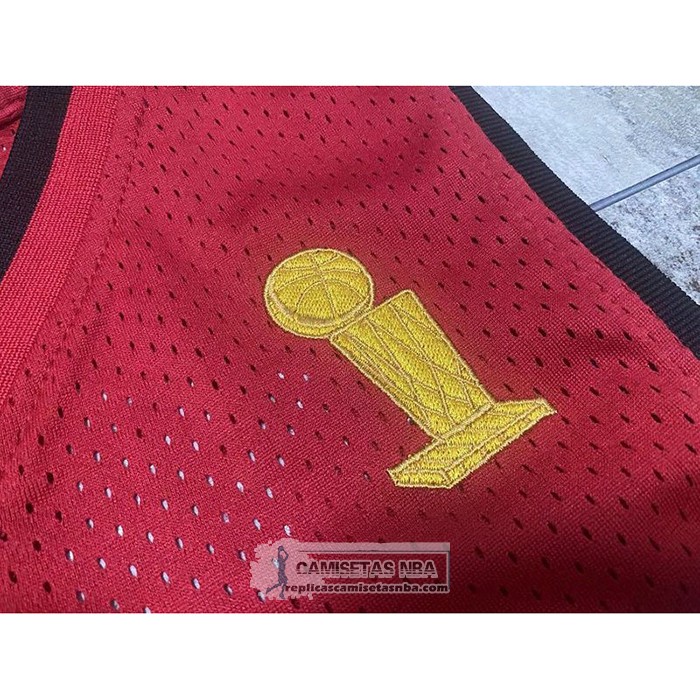 Camiseta Miami Heat Dwyane Wade NO 3 Mitchell & Ness 2005-06 Autentico Rojo